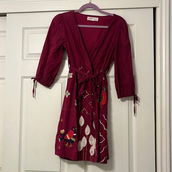 Anthropologie Dresses & Skirts - Anthropologie Embroidered Wrap Dress